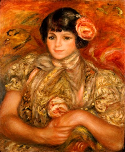 Ragazza con una rosa da Pierre Auguste Renoir