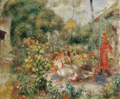 Ragazze in un Giardino a Montmartre da Pierre Auguste Renoir