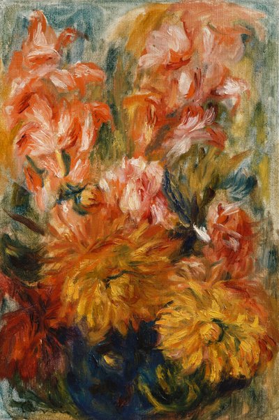 Gladioli in un vaso blu da Pierre Auguste Renoir