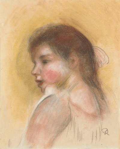 Testa di una giovane ragazza di profilo da Pierre Auguste Renoir