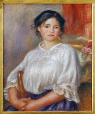 Giovane ragazza seduta da Pierre Auguste Renoir