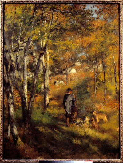 Jules Lecoeur e i suoi cani nella foresta di Fontainebleau da Pierre Auguste Renoir