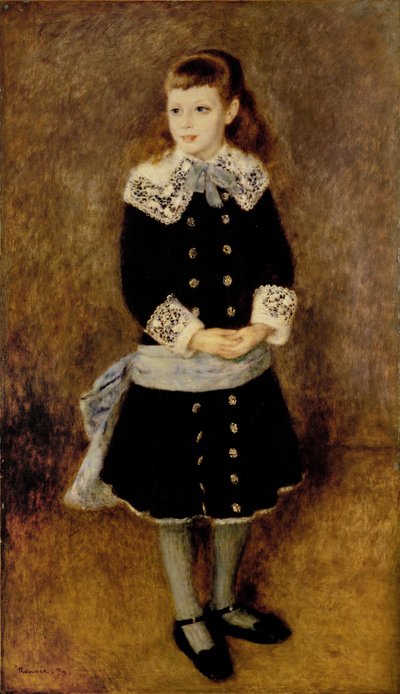 La ragazza con la cintura blu... (olio su tela) da Pierre Auguste Renoir