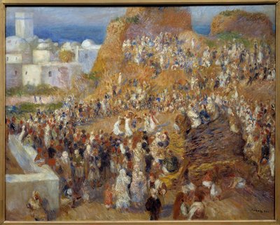 La moschea, festa araba. Spettacolo di danze e musicisti ad Algeri da Pierre Auguste Renoir