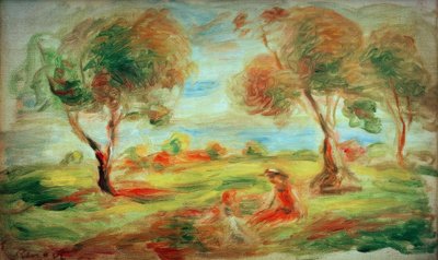 Paesaggio vicino a Cagnes-sur-Mer, con persone da Pierre Auguste Renoir