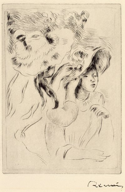Le Chapeau Epignele, fissare il cappello, c1894 da Pierre Auguste Renoir