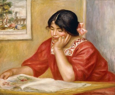 Leontine che legge, 1909 da Pierre Auguste Renoir