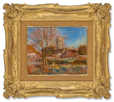 La chiesa di Essoyes, 1900 circa (olio su tela) da Pierre Auguste Renoir