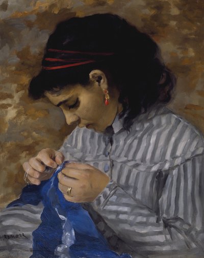 Lise che cuce, c.1867-68 da Pierre Auguste Renoir