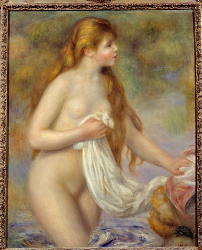 Bagnante dai capelli lunghi da Pierre Auguste Renoir