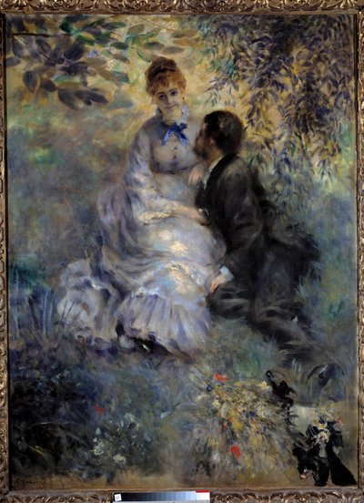 Amanti. Coppia seduta in un giardino da Pierre Auguste Renoir
