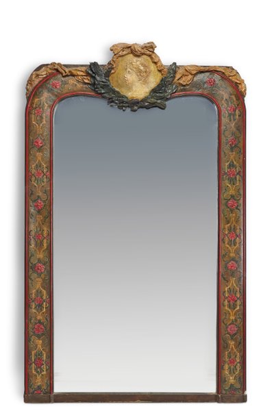 Cornice dello specchio sormontata da un medaglione con "Testa di fanciulla" per il salone di Madame Charpentier, c.1878-79 da Pierre Auguste Renoir
