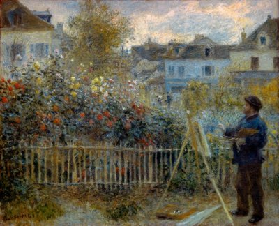 Monet che dipinge nel suo giardino ad Argenteuil da Pierre Auguste Renoir