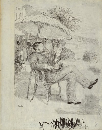 Sulla terrazza di un hotel a Bordighera: Il pittore Jean Martin controlla il suo conto, 1881 da Pierre Auguste Renoir