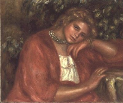 Giovane Donna Pensierosa da Pierre Auguste Renoir