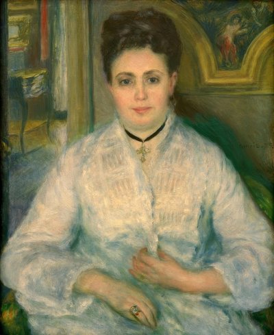 Ritratto di Madame Victor Choquet in bianco da Pierre Auguste Renoir