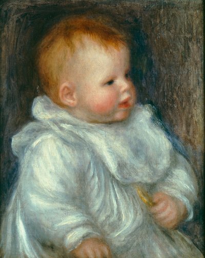 Ritratto di Coco su sfondo blu da Pierre Auguste Renoir