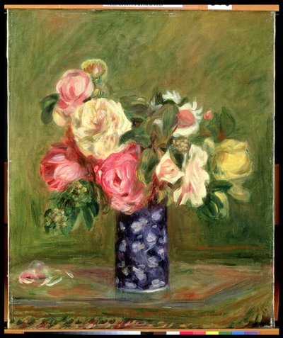 Rose in un vaso blu da Pierre Auguste Renoir
