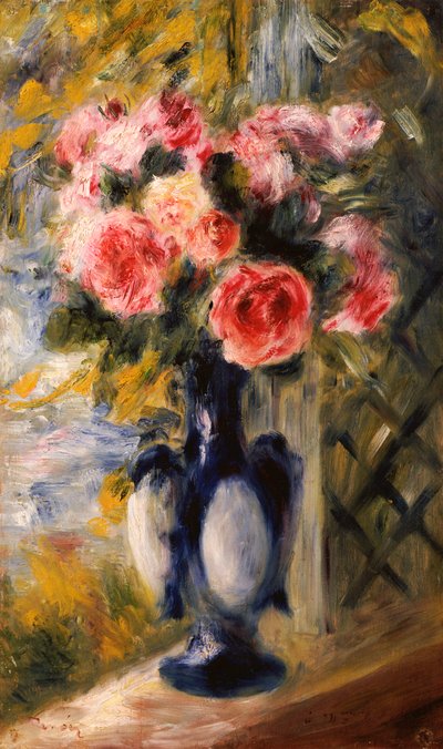 Rose in un vaso blu, 1892 da Pierre Auguste Renoir