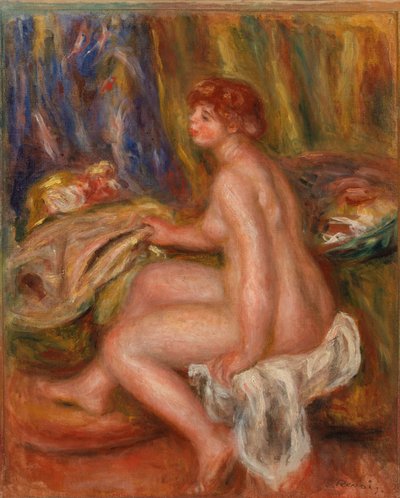 Nudo seduto in stanza da Pierre Auguste Renoir
