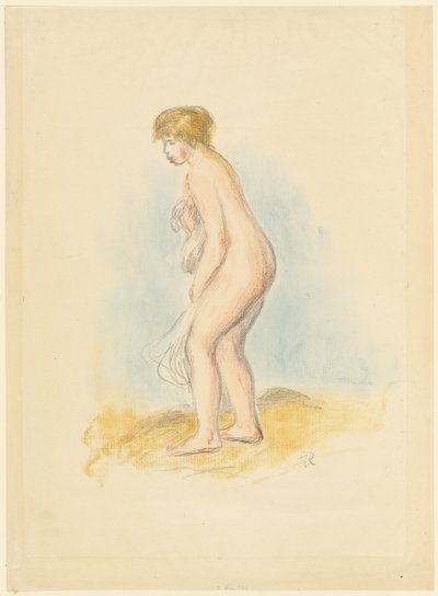 Bagnante femminile in piedi da Pierre Auguste Renoir