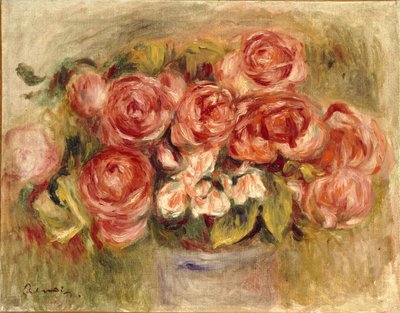 Natura Morta di Rose in un Vaso, 1880s e 1890s da Pierre Auguste Renoir