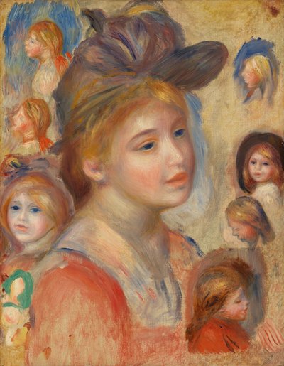 Studio di teste di ragazze da Pierre Auguste Renoir