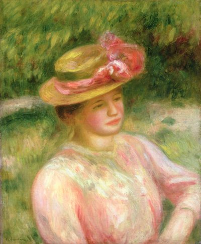 Il cappello di paglia, 1895 da Pierre Auguste Renoir
