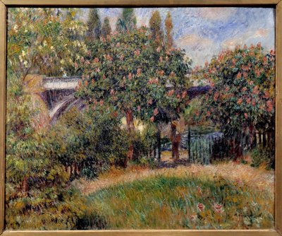 Il ponte ferroviario a Chatou o i castagni rosa da Pierre Auguste Renoir