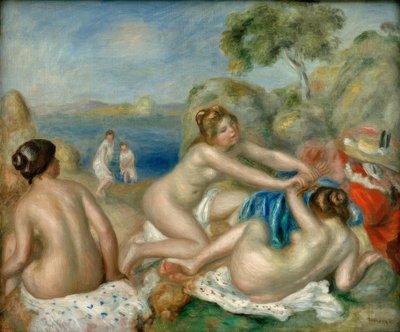 Tre bagnanti con granchio da Pierre Auguste Renoir