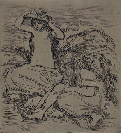 Due donne che fanno il bagno, c.1895 da Pierre Auguste Renoir