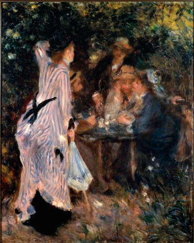 Sotto il pergolato. Ritratti dei pittori Claude Monet, Alfred Sisley e Norbert Goeneutte da Pierre Auguste Renoir