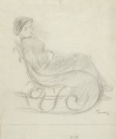 Donna seduta su una sedia (recto); Donna su una sedia, vista da dietro (verso) da Pierre Auguste Renoir