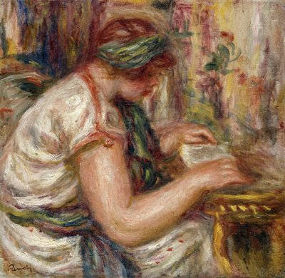 Femme en Blouse arabe lisant da Pierre Auguste Renoir