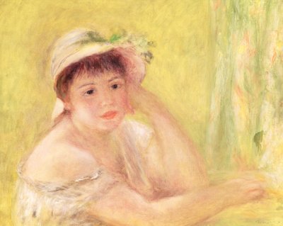 Donna con un Cappello di Paglia, 1879 da Pierre Auguste Renoir