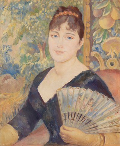 Donna con ventaglio da Pierre Auguste Renoir