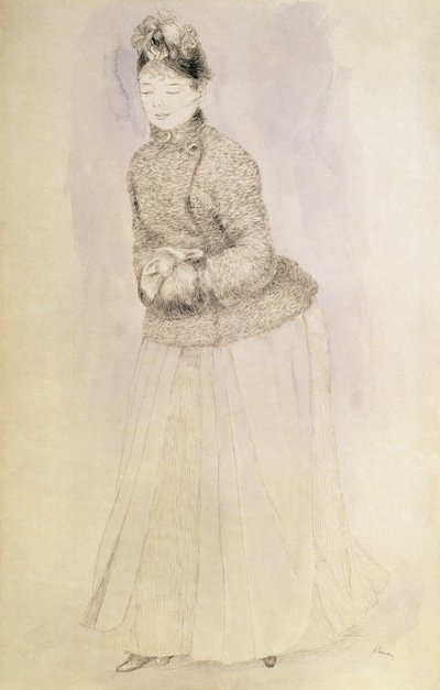 Donna con un manicotto da Pierre Auguste Renoir