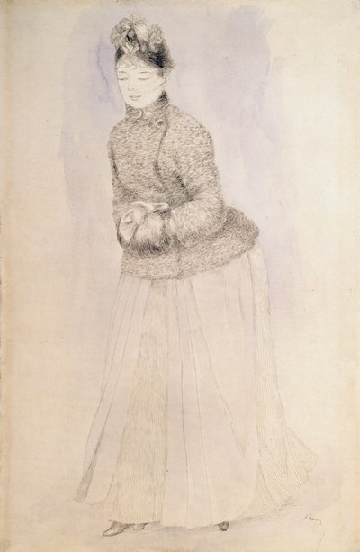 Donna con manicotto da Pierre Auguste Renoir