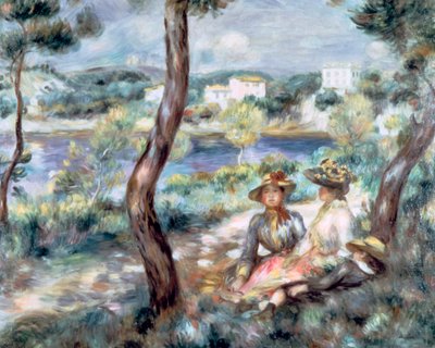 Ragazza e ragazzo in un paesaggio, 1893 da Pierre Auguste Renoir