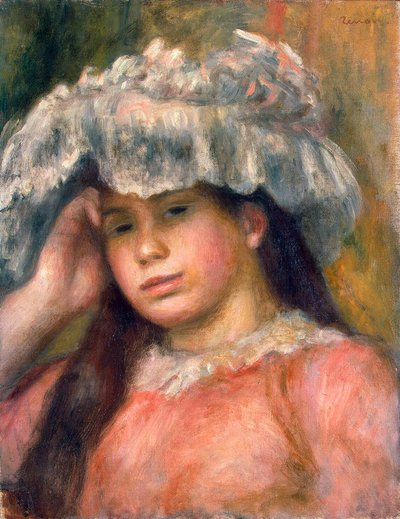 Giovane ragazza con cappello da Pierre Auguste Renoir