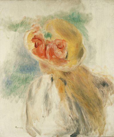 Giovane ragazza con fiori nel cappello, c.1900-1905 da Pierre Auguste Renoir