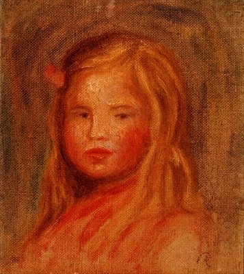 Ragazza giovane con capelli lunghi da Pierre Auguste Renoir