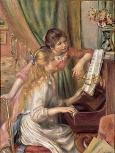 Giovani ragazze al pianoforte da Pierre Auguste Renoir