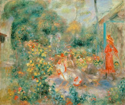 Giovani ragazze nel giardino a Montmartre da Pierre Auguste Renoir