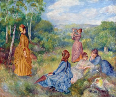 Giovani donne che giocano a badminton da Pierre Auguste Renoir
