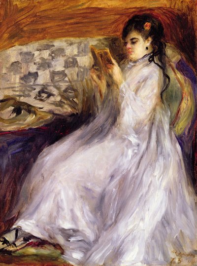 Giovane donna che legge, c.1873 da Pierre Auguste Renoir