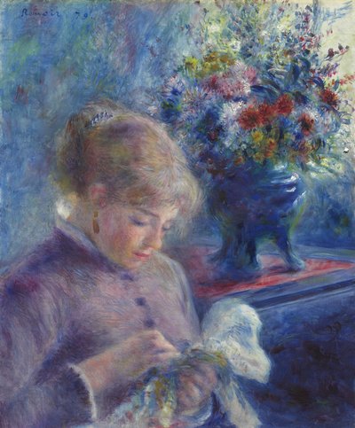 Giovane Donna che Cuce, 1879 da Pierre Auguste Renoir