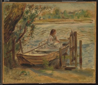 Giovane donna in barca da Pierre Auguste Renoir