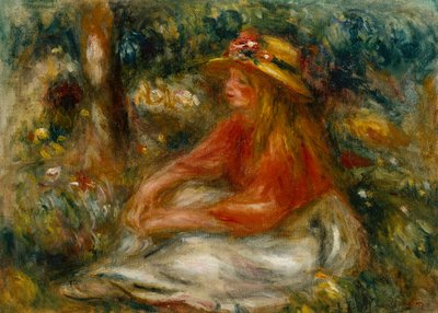 Giovane donna seduta sull