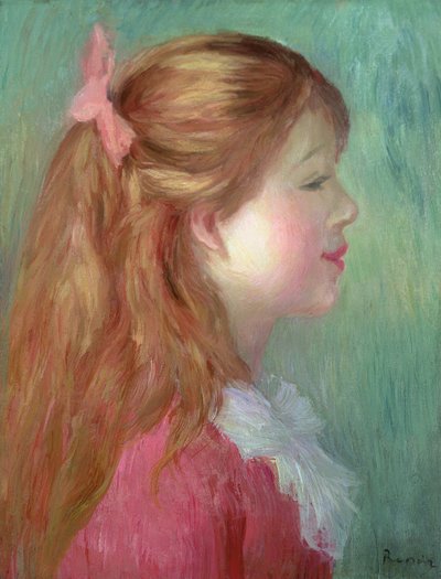 Giovane ragazza con capelli lunghi di profilo, 1890 da Pierre Auguste Renoir